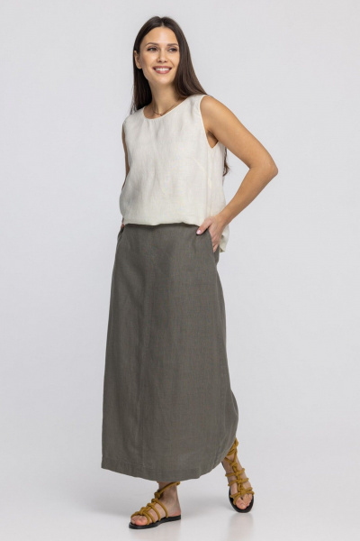 Юбка FASHION CENTRE Л-4008 серо-коричневый - фото 3