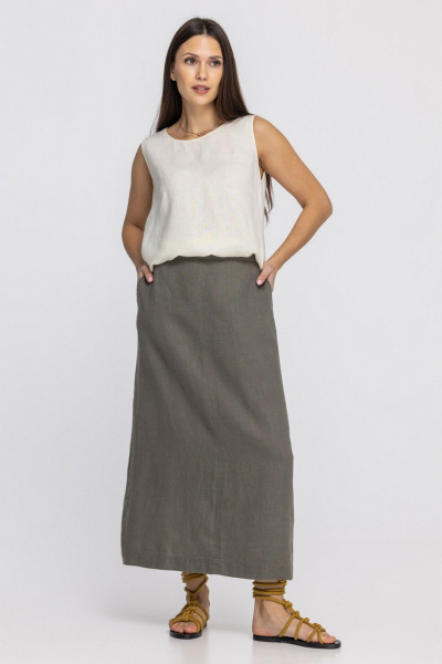 Юбка FASHION CENTRE Л-4008 серо-коричневый - фото 1