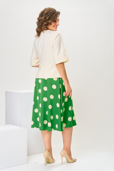 Платье Romanovich Style 1-2798 зеленый/горох - фото 8