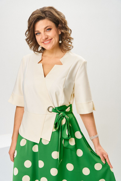 Платье Romanovich Style 1-2798 зеленый/горох - фото 6