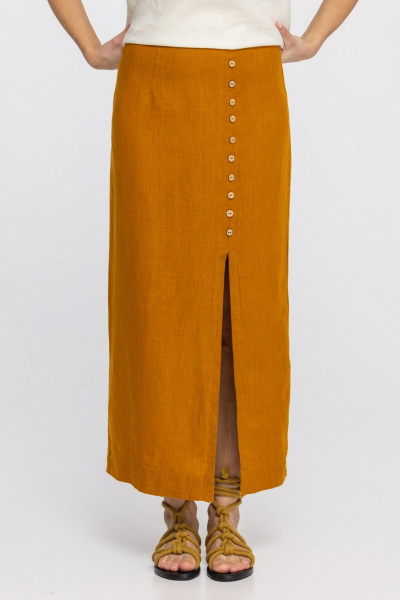 Юбка FASHION CENTRE Л-3947 горчица - фото 6