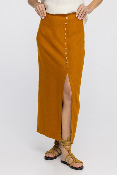 Юбка FASHION CENTRE Л-3947 горчица - фото 5