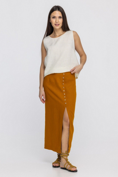 Юбка FASHION CENTRE Л-3947 горчица - фото 1