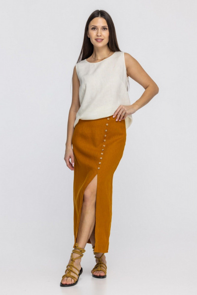 Юбка FASHION CENTRE Л-3947 горчица - фото 2