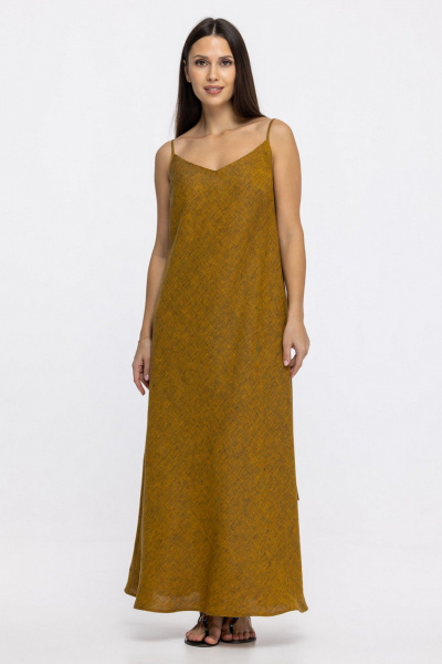 Сарафан FASHION CENTRE Л-3956 желто-синий - фото 1