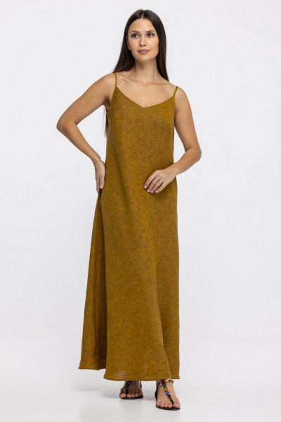 Сарафан FASHION CENTRE Л-3956 желто-синий - фото 2