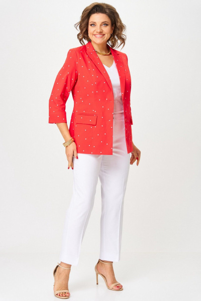 Жакет БелЭльСтиль 412-3_14_22 горох_красный - фото 4
