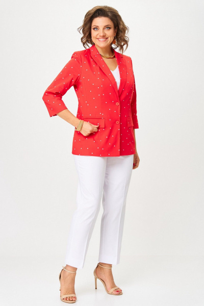 Жакет БелЭльСтиль 412-3_14_22 горох_красный - фото 3