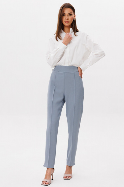 Блуза, брюки, жилет Ларс Стиль 1103 серый-молочный - фото 3