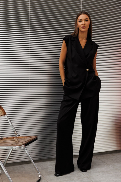 Брюки, жилет Ларс Стиль 1115 черный - фото 8