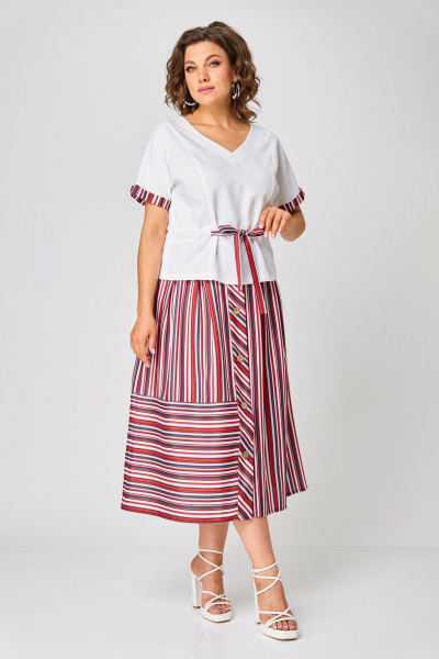 Блуза, юбка Danaida 2225 красная_полоска - фото 4