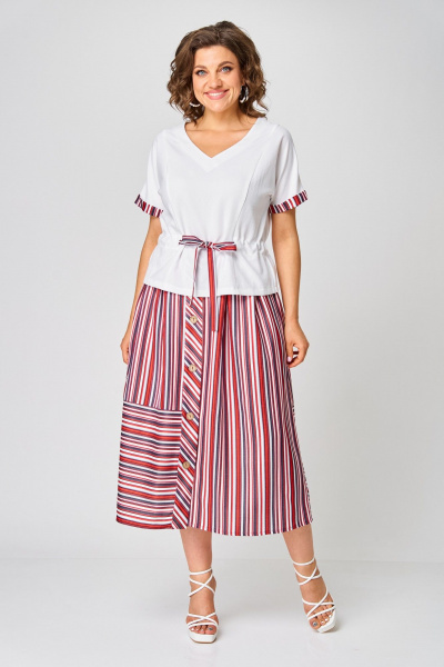 Блуза, юбка Danaida 2225 красная_полоска - фото 1