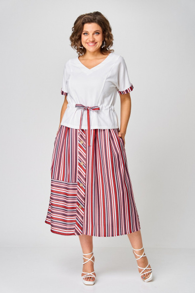 Блуза, юбка Danaida 2225 красная_полоска - фото 2