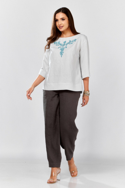 Блуза MALI 625-064 светло-серый - фото 6