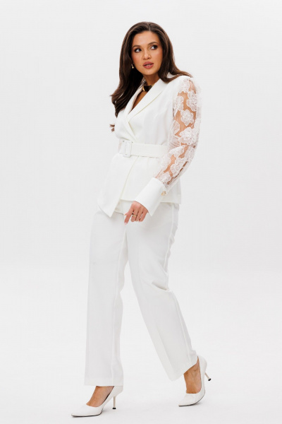 Брюки, жакет Mislana 1207 молочный - фото 10