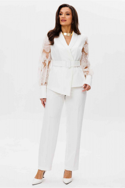 Брюки, жакет Mislana 1207 молочный - фото 4