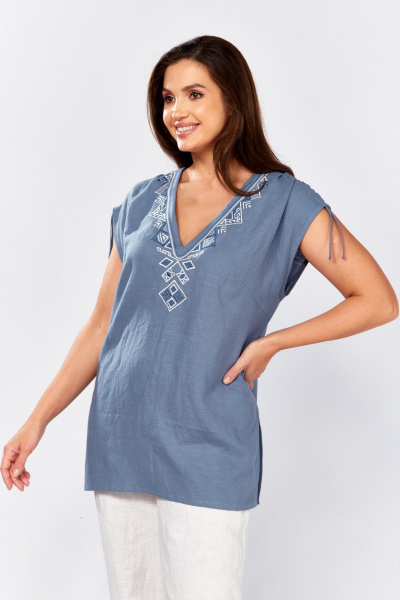 Блуза MALI 625-079 голубой - фото 8