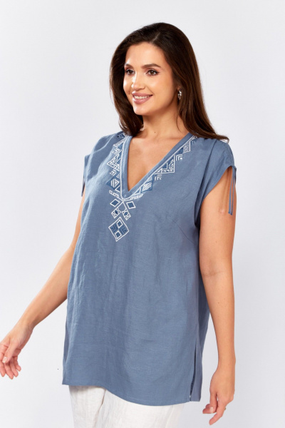 Блуза MALI 625-079 голубой - фото 6