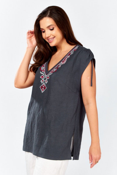 Блуза MALI 625-079 серый - фото 9