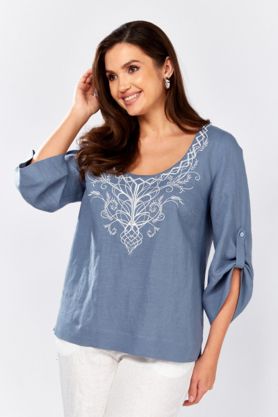Блуза MALI 625-080 голубой - фото 8