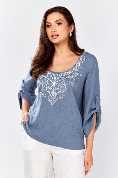 Блуза MALI 625-080 голубой - фото 7