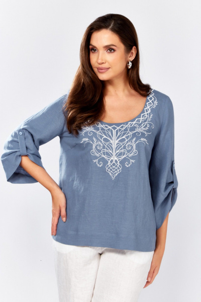 Блуза MALI 625-080 голубой - фото 6