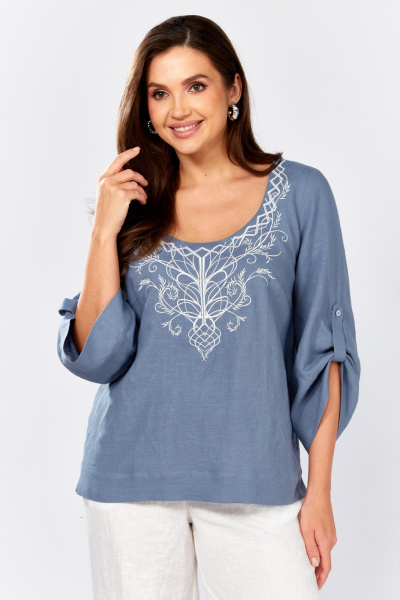 Блуза MALI 625-080 голубой - фото 4