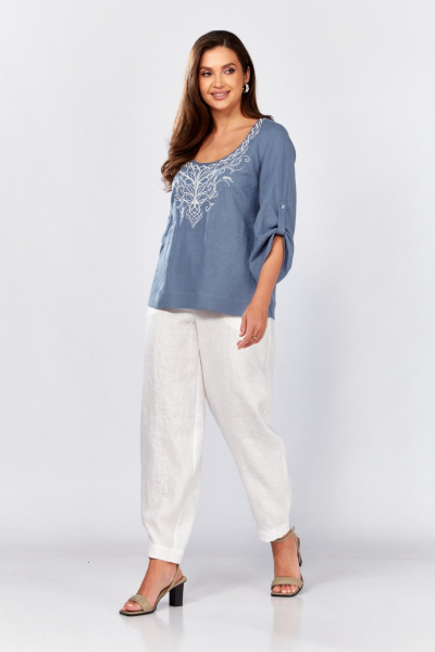 Блуза MALI 625-080 голубой - фото 3