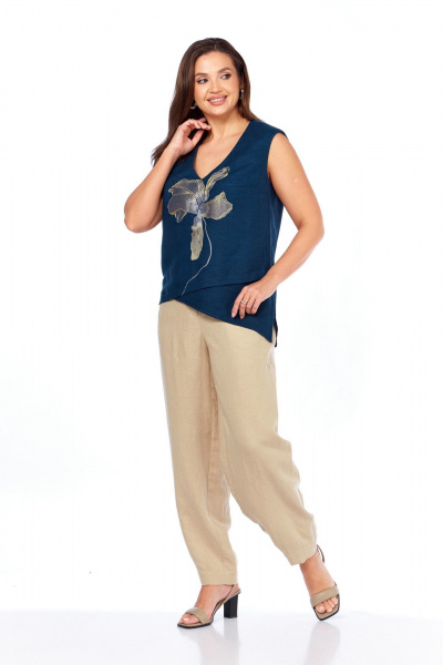 Блуза MALI 625-081 синий - фото 3