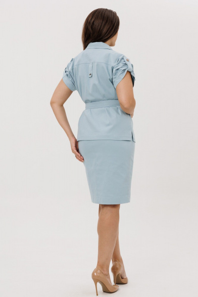 Жакет, юбка Mislana 1216 голубая_ель - фото 7