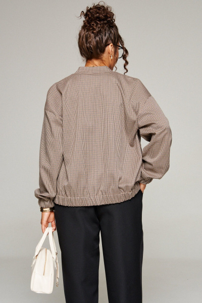 Блуза, брюки, жакет Beautiful&Free 6344 клетка/беж - фото 9