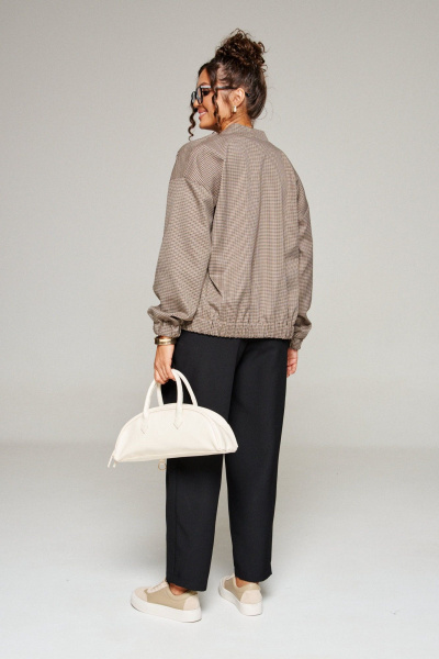 Блуза, брюки, жакет Beautiful&Free 6344 клетка/беж - фото 10