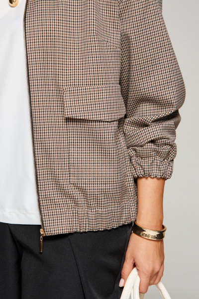 Блуза, брюки, жакет Beautiful&Free 6344 клетка/беж - фото 8