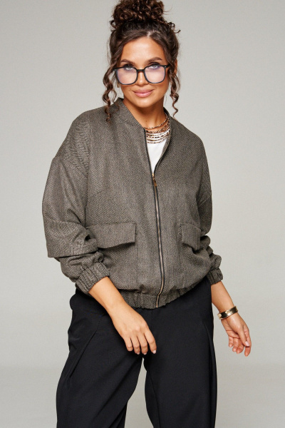 Блуза, брюки, жакет Beautiful&Free 6344 елочка/беж - фото 5