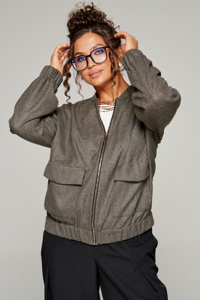 Блуза, брюки, жакет Beautiful&Free 6344 елочка/беж - фото 4