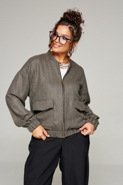 Блуза, брюки, жакет Beautiful&Free 6344 елочка/беж - фото 6