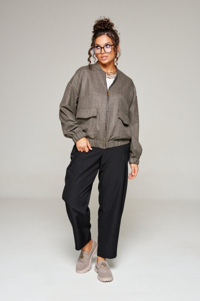 Блуза, брюки, жакет Beautiful&Free 6344 елочка/беж - фото 2