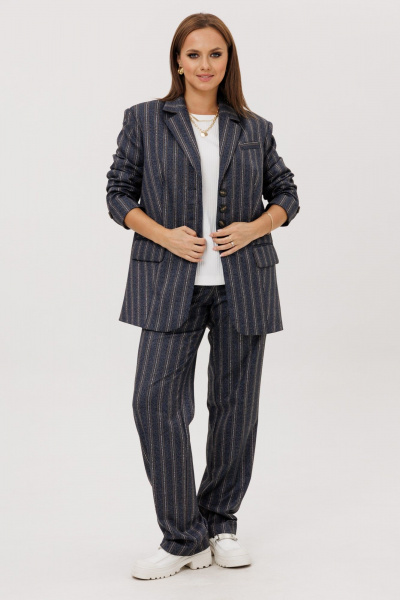 Брюки, жакет Mislana 1249 полоска_голубая - фото 15