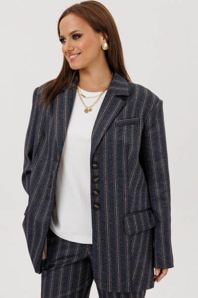 Брюки, жакет Mislana 1249 полоска_голубая - фото 10