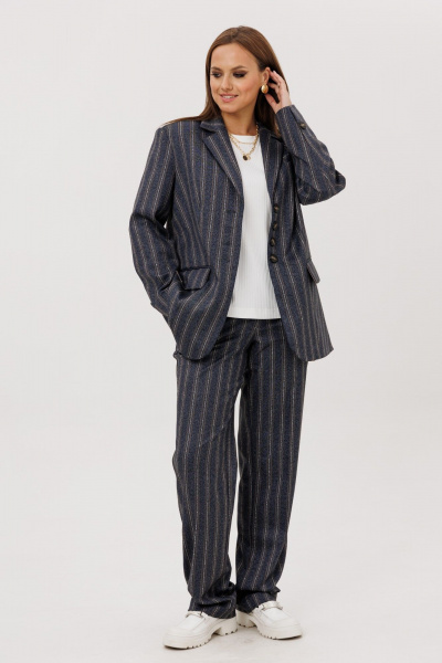 Брюки, жакет Mislana 1249 полоска_голубая - фото 7