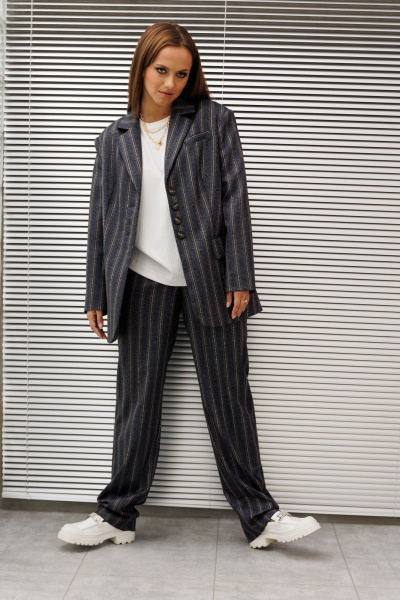 Брюки, жакет Mislana 1249 полоска_голубая - фото 4