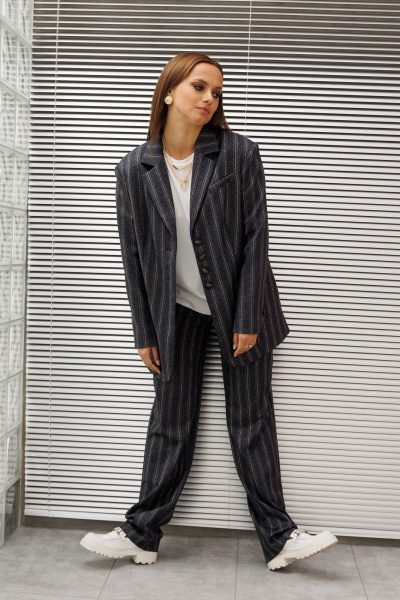 Брюки, жакет Mislana 1249 полоска_голубая - фото 3