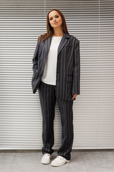 Брюки, жакет Mislana 1249 полоска_голубая - фото 2