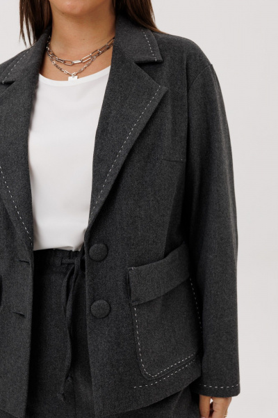 Жакет, юбка Mislana 1256 серый - фото 14