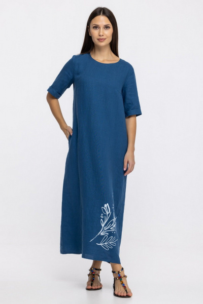 Платье FASHION CENTRE Л-4052 синий - фото 1
