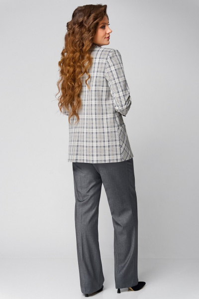 Блуза, брюки, жакет Fita 1487 бежево-серый - фото 9