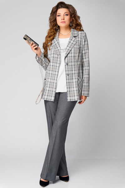 Блуза, брюки, жакет Fita 1487 бежево-серый - фото 2