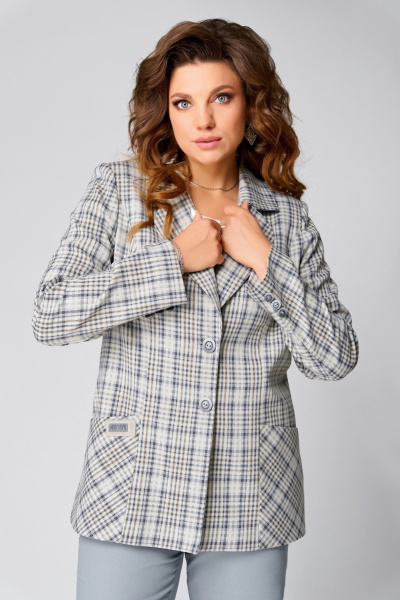 Блуза, брюки, жакет Fita 1488 серо-бежевый - фото 7