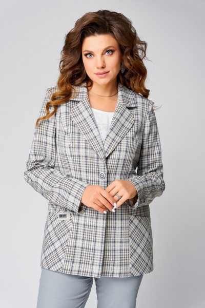 Блуза, брюки, жакет Fita 1488 серо-бежевый - фото 6