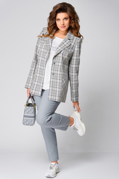 Блуза, брюки, жакет Fita 1488 серо-бежевый - фото 2